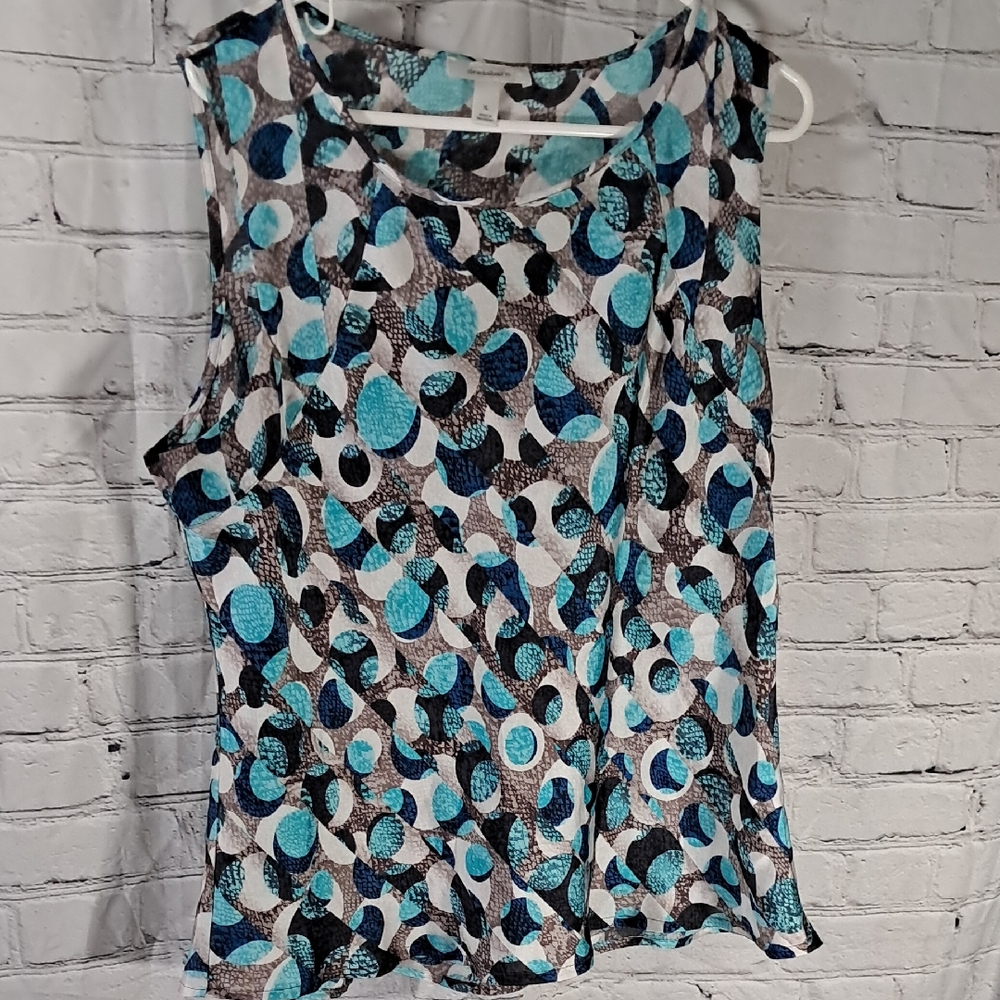 Dress Barn XL  Blue and Black Patterned Women's Top